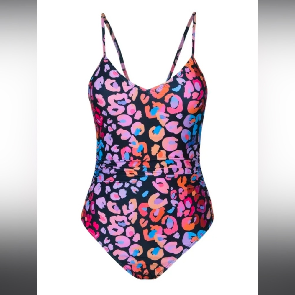 CUPSHE Leopard Print O-Ring One-Piece Swimsuit For Women Sexy V-neck Bac… - Picture 2 of 4